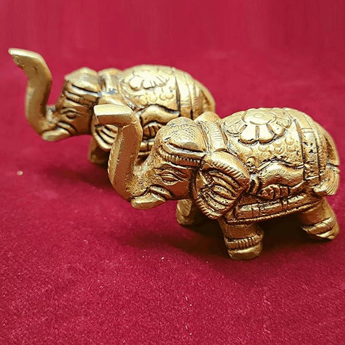 Brass Elephant Statue Set